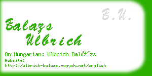 balazs ulbrich business card